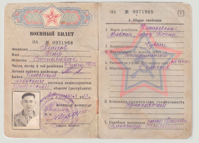 Военный билет титульная страница