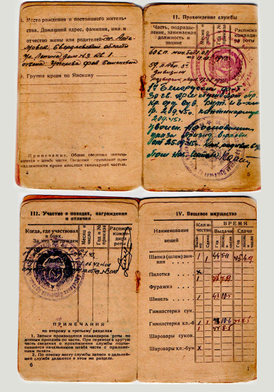 Красноармейская книжка, страница 4-5. Красноармейская книжка, страница 4-5