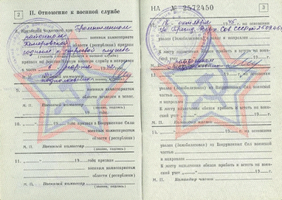 Военный билет, стр. 2-3