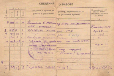 Трудовая книжка, стр. 4-5