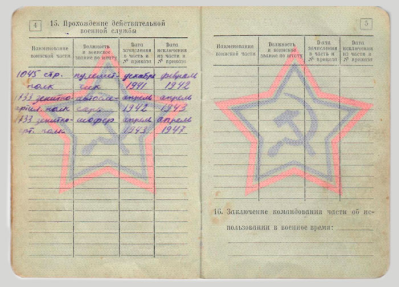 Военный билет . Стр.4-5