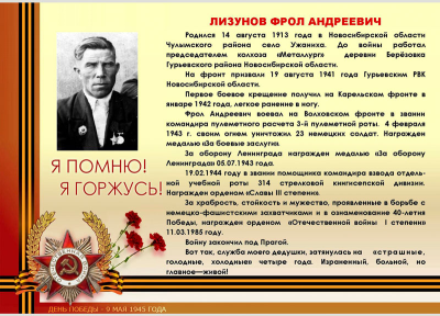 Информация о Лизунове Ф.А.