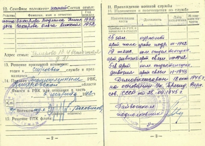 Учетно-послужная карточка, стр. 2-3