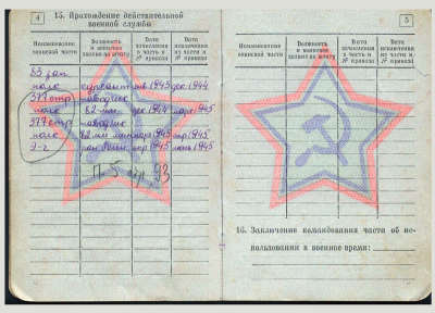 Белянин А.И. Военный билет. Страница 4-5