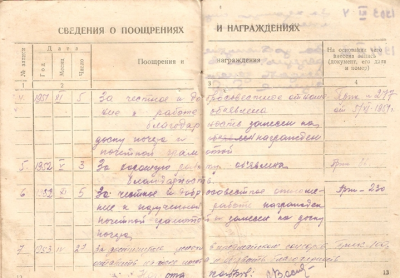 Трудовая книжка стр. 12-13