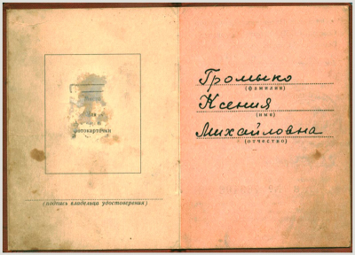 Удостоверение &laquo;Медали материнства I степени&raquo;, 1 стр.