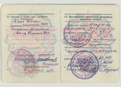 Военный билет, стр.8-9