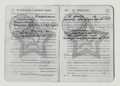 Военный билет, стр.2-3