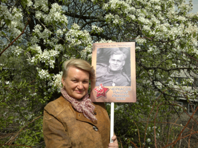 Дочь Николая Ивановича - Ивакина Людмила Николаевна, 9 мая 2014 г.