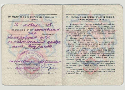 Военный билет, стр.32-33