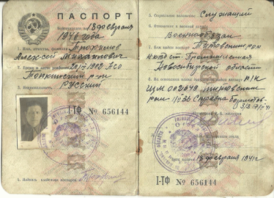 Паспорт Трофимова А. М.