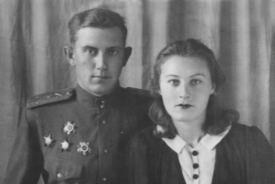Лазарев М.Г. с женой, Славута, 1947 г.