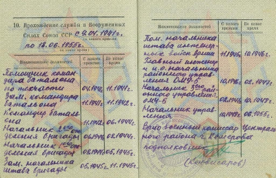 Военный билет Малинина Н.А. стр. 3