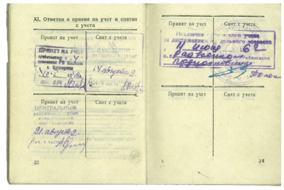 Военный билет Радионова А. М. (стр. 32-33)
