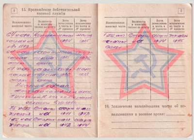 Военный билет. Страница 4-5