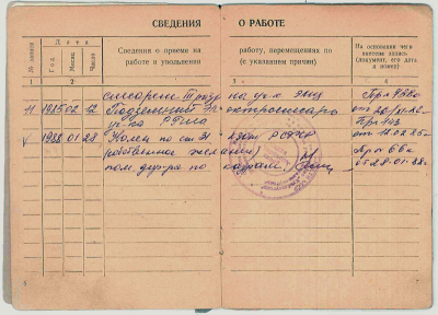 Трудовая книжка, стр.6-7