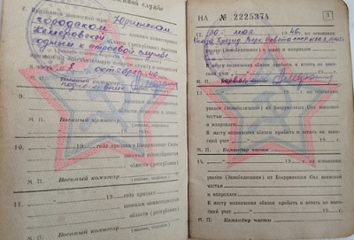 Военный билет Быкова В.И. стр.3