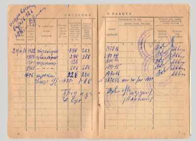 Трудовая книжка. Стр.6-7
