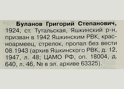 Запись во Всекузбасской книге памяти. Том 8, стр. 223.